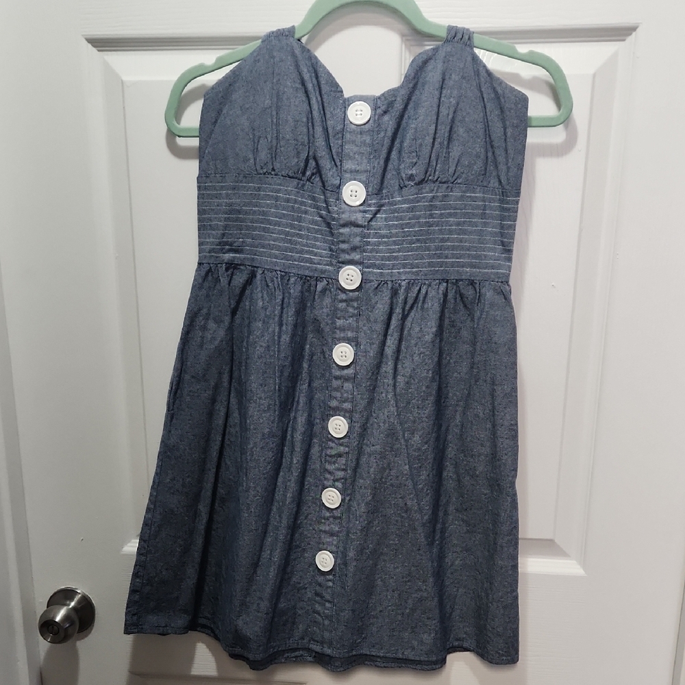 3/$20 Stylish Blue Ruby Rox Denim Mini Dress with Button Details
